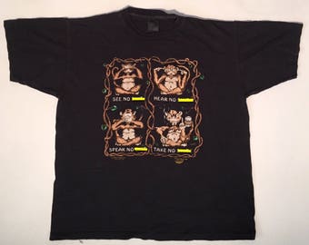 Vintage 90s Adult humor biker t shirt