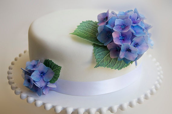 Edible Wafer Paper Flowers Cake Decorations Hydrangea Cake