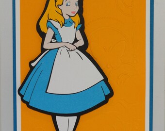 Disney, Alice Happy Birthday handmade greeting card