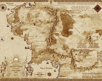 map of middle earth 32 silk poster