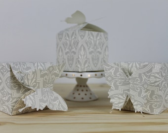 Gray Patterned Butterfly Favor Box -12