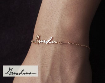 Actual Handwriting Bracelet - Personalized Memorial Signature Bracelet - Handwriting Wedding Jewelry - Mother's Gift #LA03