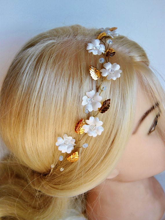 Bridal hair vine Flower girl hair piece Flowergirls Crystal