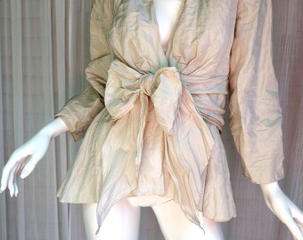 Vintage NICOLE MILLER Crinkle Blouse USA SzMedium