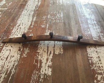 Wine Barrel Coat Rack w/Railroad Spikes