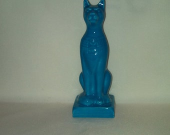 Egyptian Cat Turquoise Pie Vent by JN Ceramics