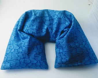 Microwave Neck Wrap and washable cover made with GOTS Organic Cotton fabric - Flax seed heating pad - Microwave pack - Mothers Day gift