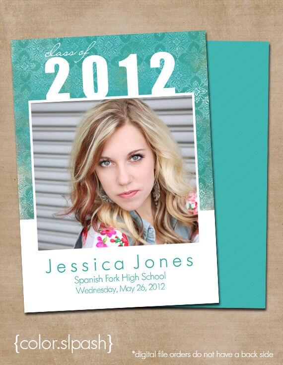 items similar to graduation photo card digital or printed