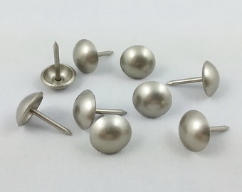 100 Decorative Upholstery Tacks - Pewter Finish 7/16" | Decorative Nails, Fabric Tacks, SIlver Tack | Vintage Look |Leather Tacks, Decotacks