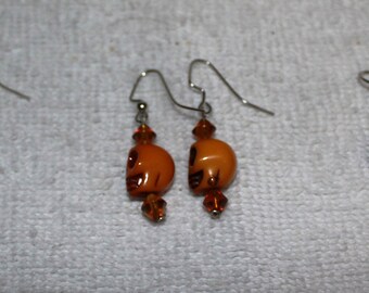Day of the Dead Skull Earrings Browns