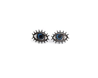 Egyptian Eye Earrings, Shrink Plastic, Surgical Steel Posts, Girls Earrings