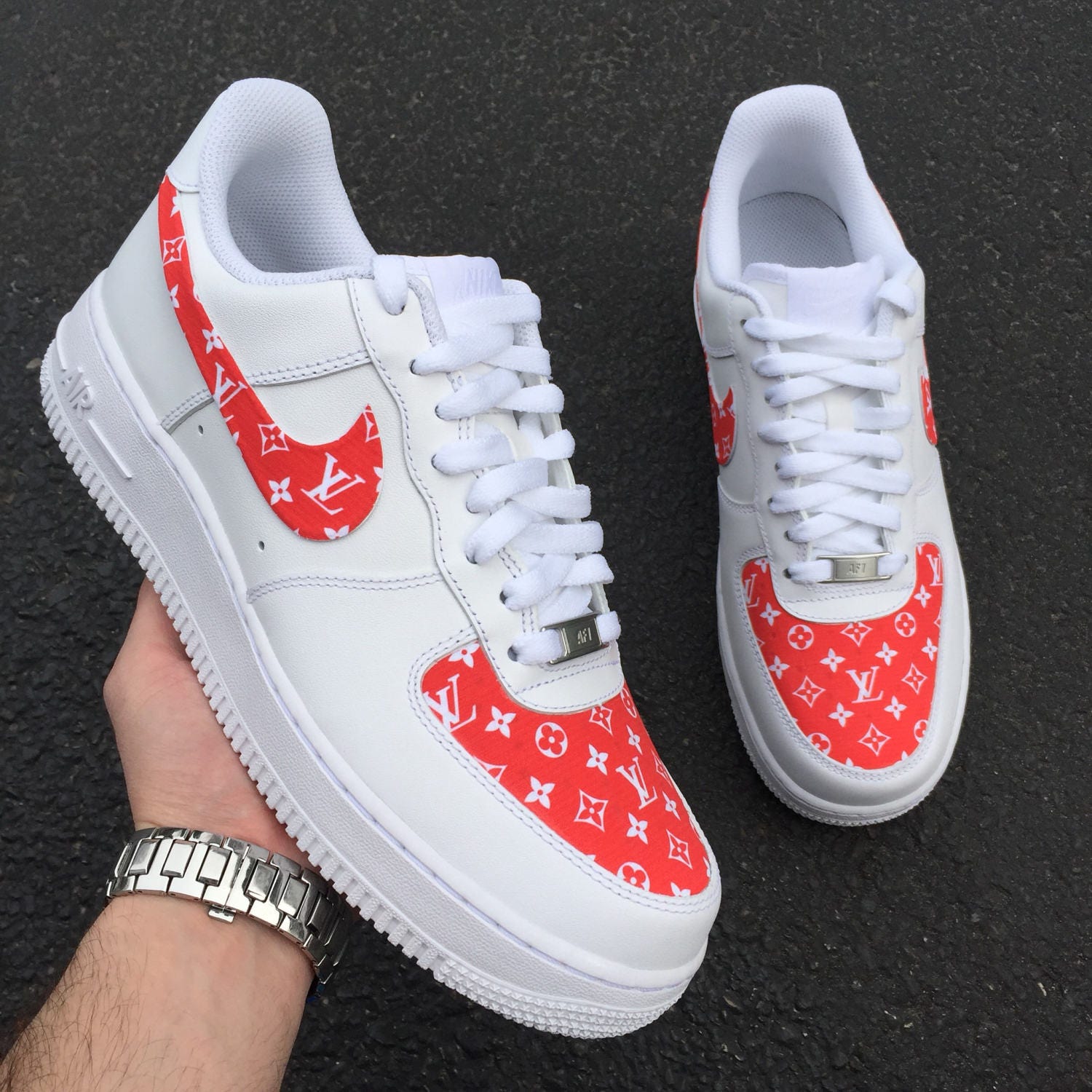 custom all white air force ones