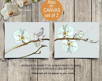 Baby Girl Nursery, Orchid Flowers Wall Art, Elegant Nursery, Girls Room Decor, SET 2, Floral Nursery, Girl Nursery decor, Floral Wall Art