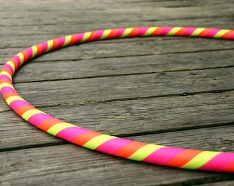 Children's Small Hula Hoop, Taped Pink, Orange & Yellow for Beginners, Dance, Fitness or Poi