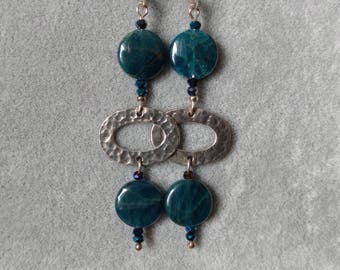 Blue Apatite Sterling Silver Earrings