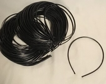 100 Pieces Plastic Headbands 1/8” Black blank Please read description