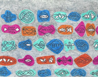Mid Century Modern Art, Abstract, Wall Decor, Mid Century, Atomic