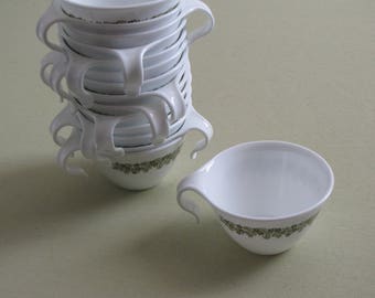 Vintage Corelle Crazy Daisy Stackable Cups - Set of Four