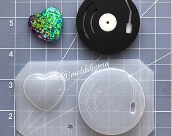 ON SALE Disco Love (MoldsbyMia) flexible plastic resin mold set ~ 2pc