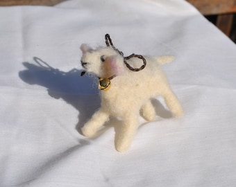 Sheep needle felted with raw wool roing