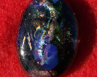 Dichroic Glass Cabochon - Handmade Multicolored by JewelryArtistry - DC376