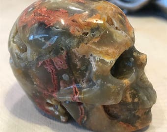 Skull 2.0" Crazy Lace Agate *Carved Crystal* Realistic *Crystal Healing* Awesome
