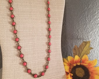 Copper and Red Necklace