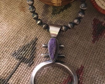 Chimney Butte Charoite & Sterling Silver Naja Pendant Signed