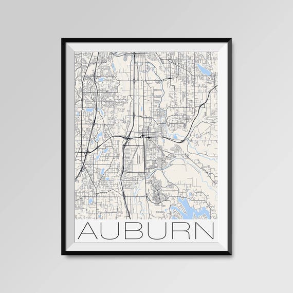AUBURN Washington Map Auburn City Map Print Auburn Map