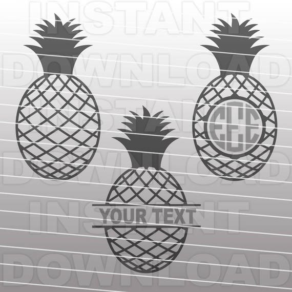 Download Pineapple Monogram Designs SVG File Cutting Template-Clip Art