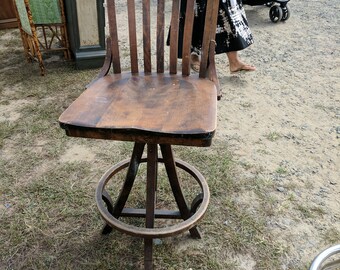 Wooden Drafting Swivel Chair
