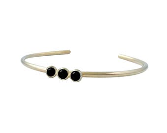 Onyx Trio Stacking Cuff Bracelet