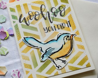 Achievement Card, You did it, Congratulations, Congrats, Congratulations Card, Well Done Card, Graduation Card, Woohoo