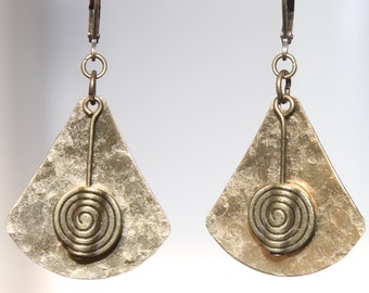 Hammered Brass Earrings African Ethnic Earrings Metal Earrings Bohemian Earrings Dangle Drop Boho Earrings Jewelry Birthday Gift For women