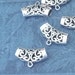 12 Filigree Tube Bails 31mm, Pierced, large antique silver color filagree, curved scarf hole, loop silvertone arched curved filligree 32mm