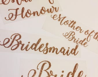 Bride/Bridesmaid/Maid of honor/Mother of the Bride t-shirt transfer, Wedding decal, Heat Transfer, DIY transfer, Iron On
