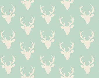 KNIT - Tiny Buck Forrest Mint Art Gallery Fabrics 152cm (w) x 25cm