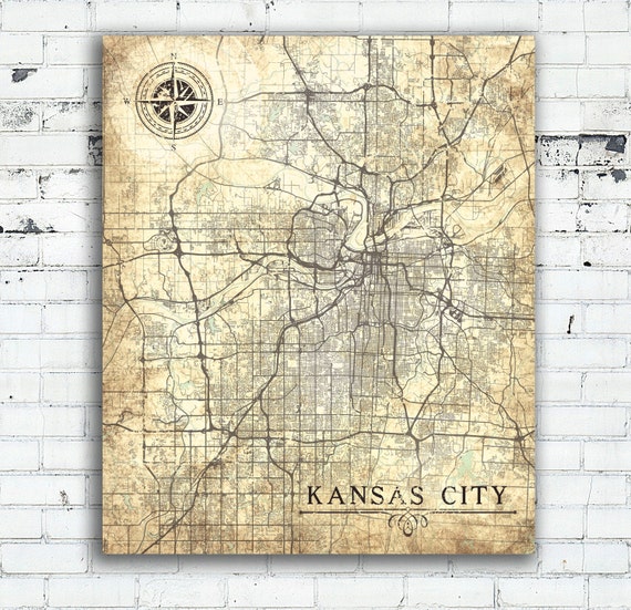 KANSAS City MO Canvas Print Missouri Vintage map Kansas City KANSAS City MO Canvas Print Missouri Vintage map Kansas City