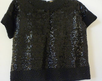 vintage beaded wool top