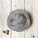 Ash 4 oz Ethical Merino Wool Roving Combed Top Sliver Fiber, Grey for Felting, Nuno, Spinning, Humane Animal Friendly from Non-mulesed sheep