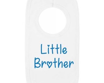 Little Brother Baby Bib - Newborn Baby Gift - 100% Cotton Baby Keepsake