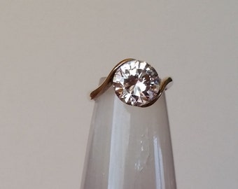Large CZ Solitare in Sterling Silver Ring***SALE***