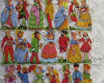 Vintage EAS Germany Die Cut Paper Scraps Dancing Couples EAS 3096B