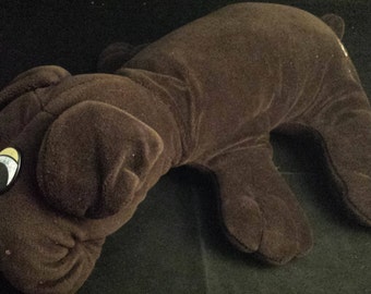Vintage 1980's Pound Puppies Dark Brown Dog 17" Plush Toy