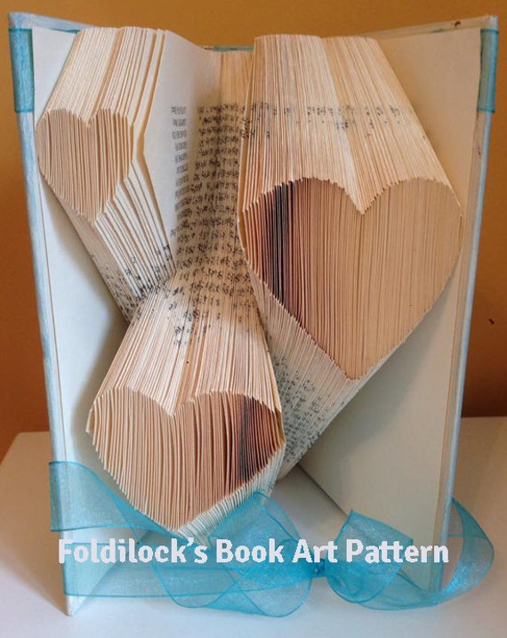 Multiple heart folded book art pattern book folding