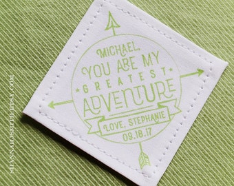 Tie Patch Groom Husband or Boyfriend • You Are My Greatest Adventure • 2nd Anniversary Cotton • Suit Label • Compass • Backpack Patch • Love