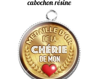 20 mm resin cabochon pendant medal sweetheart... 11