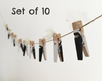 Bride and Groom Clothespin, Set of 10, Wedding favors, Bachelorette, Bridal shower, Place card holder, Wedding decor, Wedding clothespin