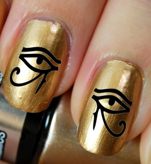 44 Eye Of Horus / Ra Egyptian Nail Art EYB Black Like this item? - 44 Eye Of Horus / Ra Egyptian Nail Art EYB Black