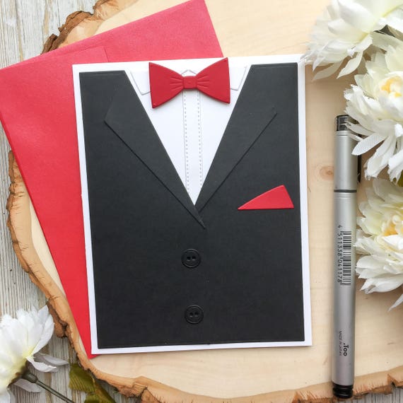 Fathers Day Card Tuxedo Birthday Card Dads Day Card Shirt